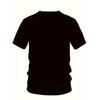 Europäische Größen Herren Lustiges Eichhörnchenmuster T-Shirt Druck Schwarz-Weiß Lässiges Tee mit Süßem Eichhörnchen und „Oh Schau, ein Eichhörnchen!“""" Text, """