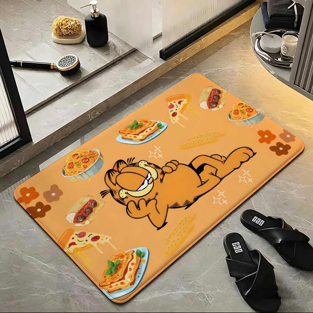 Cartoon G-Garfield Floor Mat Soft Flannel Floor Mat  Suitable for Entryways, Living Rooms, Bedrooms, and Bathrooms