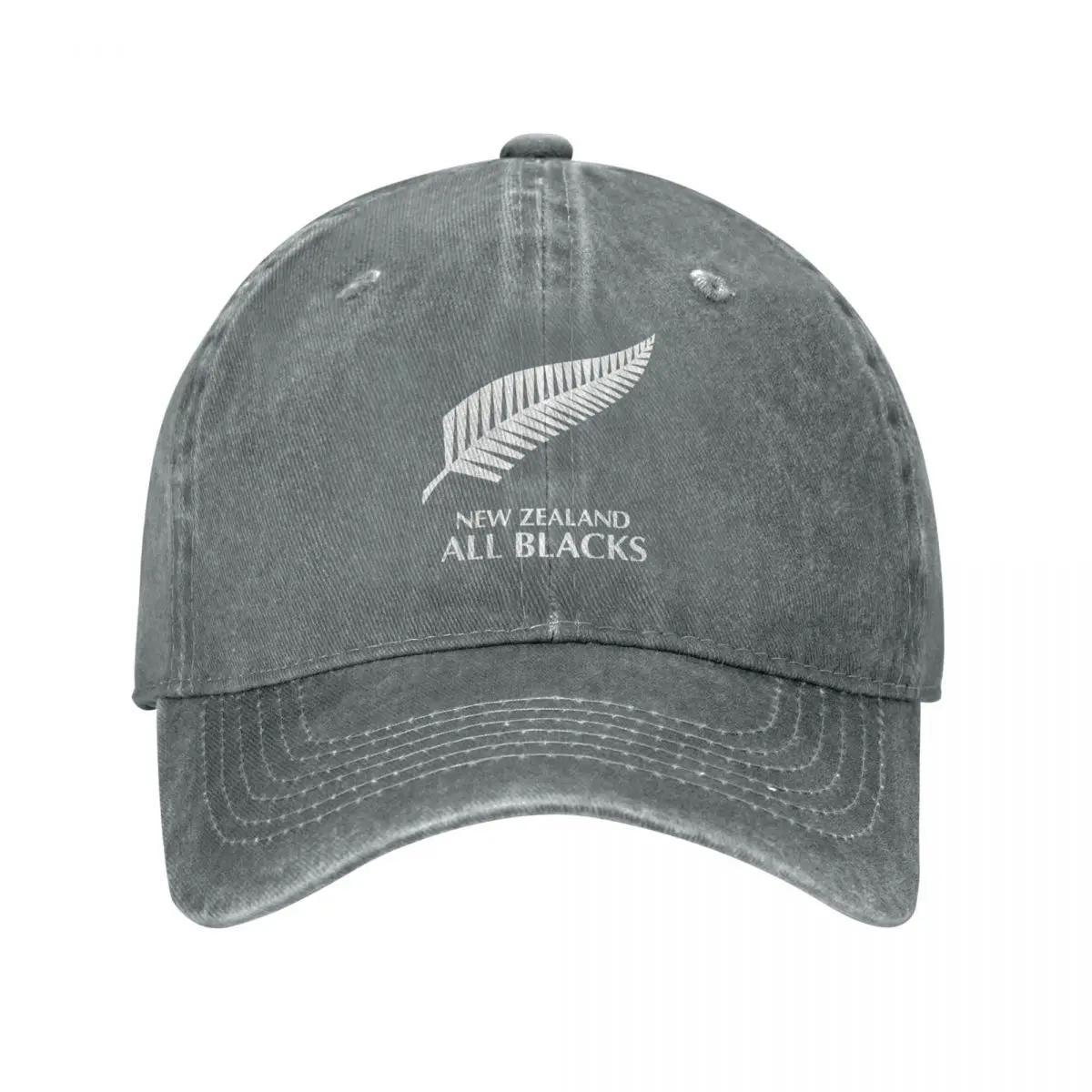 Бейсбольная кепка New Zealand All Blacks Unisex для регби, чемпионат мира по регби, спортивная, состаренная джинсовая ткань, выстиранные шляпы, кепка, модная, для тренировок, солнцезащитная кепка Adjustable серый