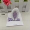 5 Pairs Soft Texture Rabbit Ears Hair Pin 3D Design Plush Hair Pin 3D Hair Pin  For Children