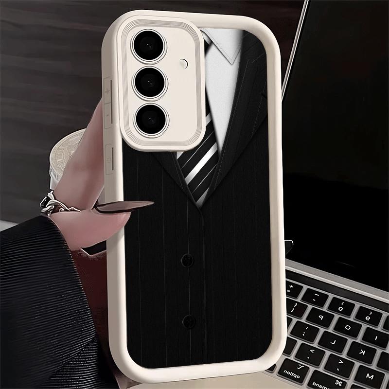 

Phone Case for Samsung Galaxy S26 S25 Ultra S24 FE Man Suit Shirt Tie Cool Shell S23 Plus S22 + S21 S20 5G Soft Silicone Funda Samsung S24 Plus