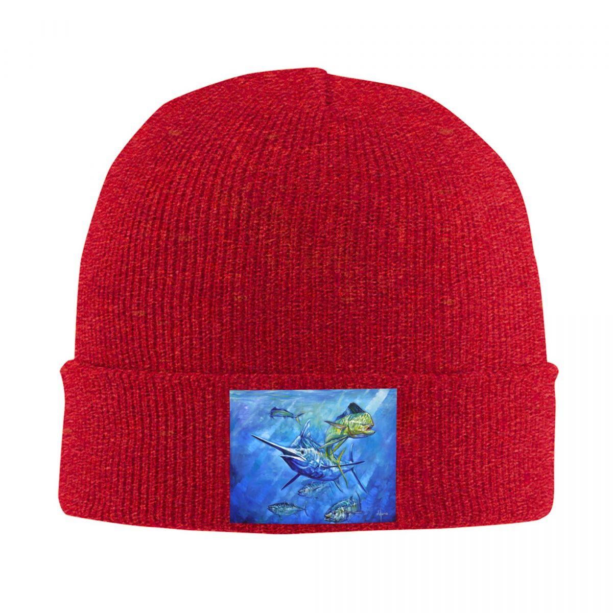 Dorado Marlin And Tuna Warm Knitted Cap Winter Knit Bonnet Hat Skullies Beanies Hip Hop Caps for Unisex One Size