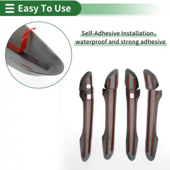 Car Door Handle Cover Trim for Hyundai Tucson 2016- Carbon Fiber Black