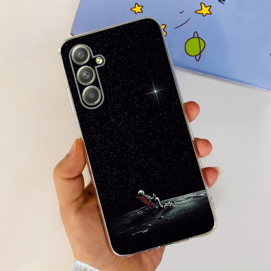 For Samsung Galaxy A54 Case A546B SM-A546B Cute Astronaut Clear Silicone Soft Phone Cover For Samsung A54 5G A 54 GalaxyA54 Capa