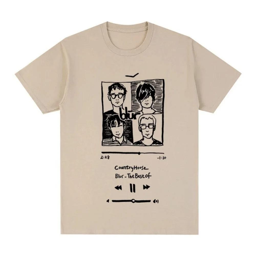 Blur Landhaus Retro Musik Britischer Rock Sommer Lässig Kurzarm Damen und Unisex Komfort Mode T-Shirt