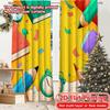 2D FLAT PRINTING 2pcs Curtains (Without Rod) Back To School Celebration Modern Fashionable Curtainments During the April Fools