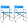 Director Chairs 2 Pcs Steel Blue