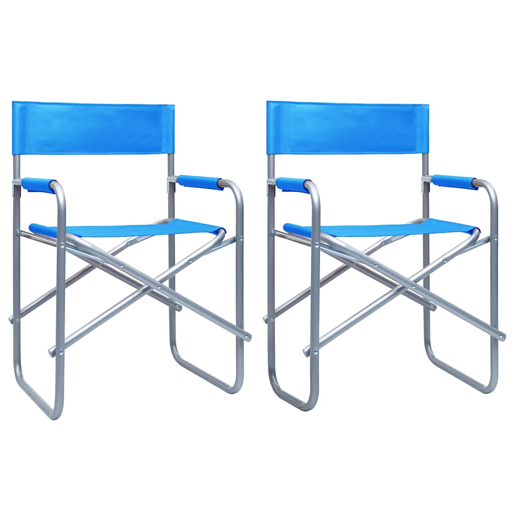 Director Chairs 2 Pcs Steel Blue
