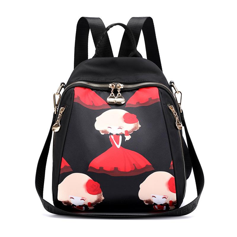 Backpack 2025 New Women's Oxford Cloth Casual Fashion Printed Travel Trend Small Backpack