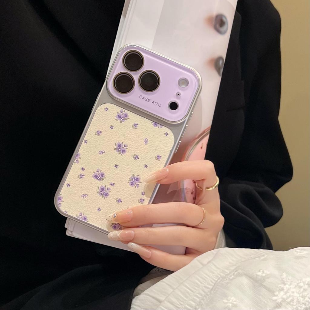 Korean Style Floral iPhone 17 Pro Max Case with Large Viewing Window