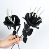 5Pcs Skeleton Hand Simulation Flower Artificial Roses Halloween Horror Decoration Black Fake Flowers Gothic Artificial Flowers