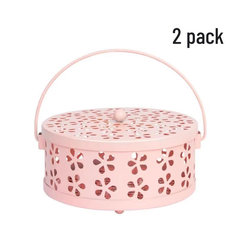 Stainless Steel Mosquito Coil Holder with Lid and Ash Catcher - Fireproof Mosquito Repellent Box