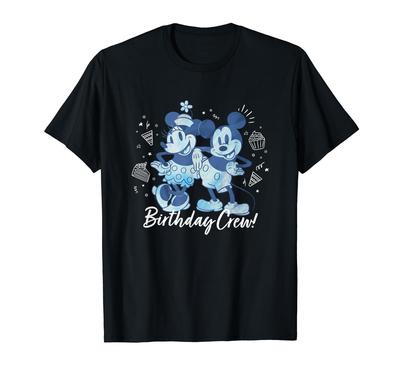 Disney Mickey Mouse and Minnie Mouse Birthday Crew Retro T-Shirt