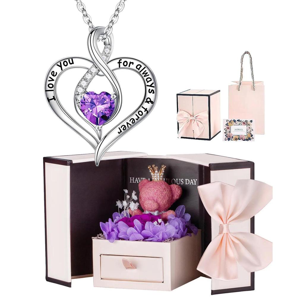 I Love You Infinity Heart Pendant Necklace For Women Stylish Versatile Fashion Jewelry Gift