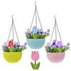 6Pcs Double-Sided Tulip Layered Tray Decoration Candy Color Plastic Floral Decoration  Office Decor