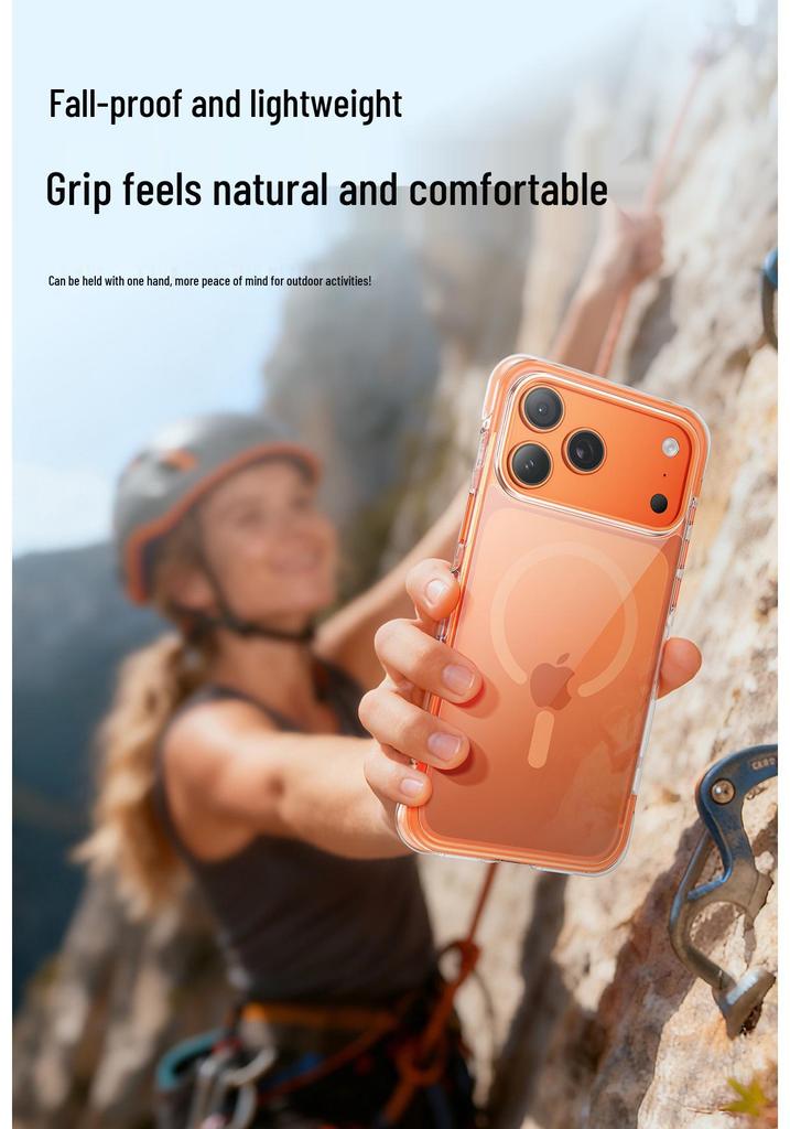 iPhone 17 Pro Max Color-Block Airbag Transparent Magnetic Case - New Anti-Fall Protective Cover