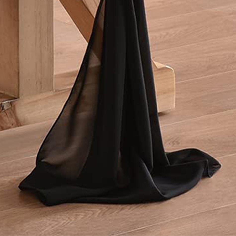 100D Chiffon Stof Zacht en Stevig Gebruikt voor Bruiloft Feest DIY Achtergronden Gordijn Jurk Rok Broek Stof 50x145cm zwart