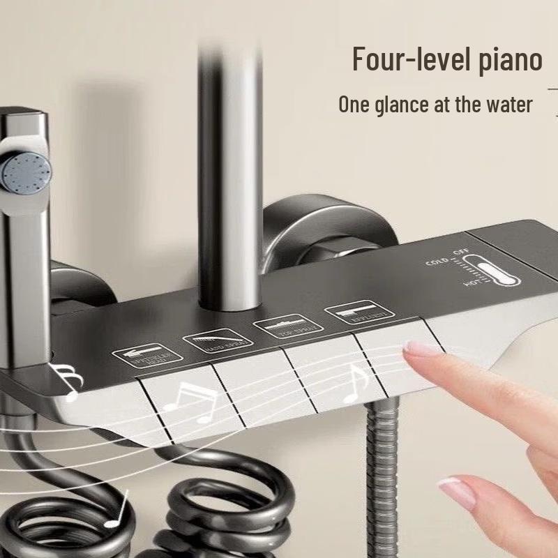 Gunmetal Grey Thermostatic Shower System