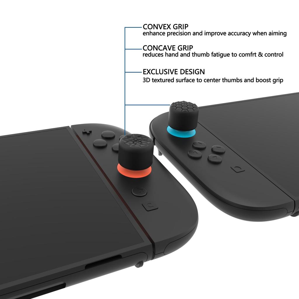 PlayVital QUANTUM Pro Ergonomische Daumenkappe für die 2025 Neue Switch 2 Drei Höhenverstellungen Verbessertes Zielen Diamanttextur Crack Bomb Design –