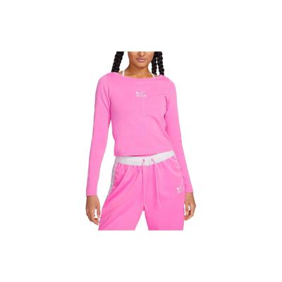 Solid Color Round Neck Long Sleeve Regular T-Shirt Women Tops Fun-Pink FN1912-675