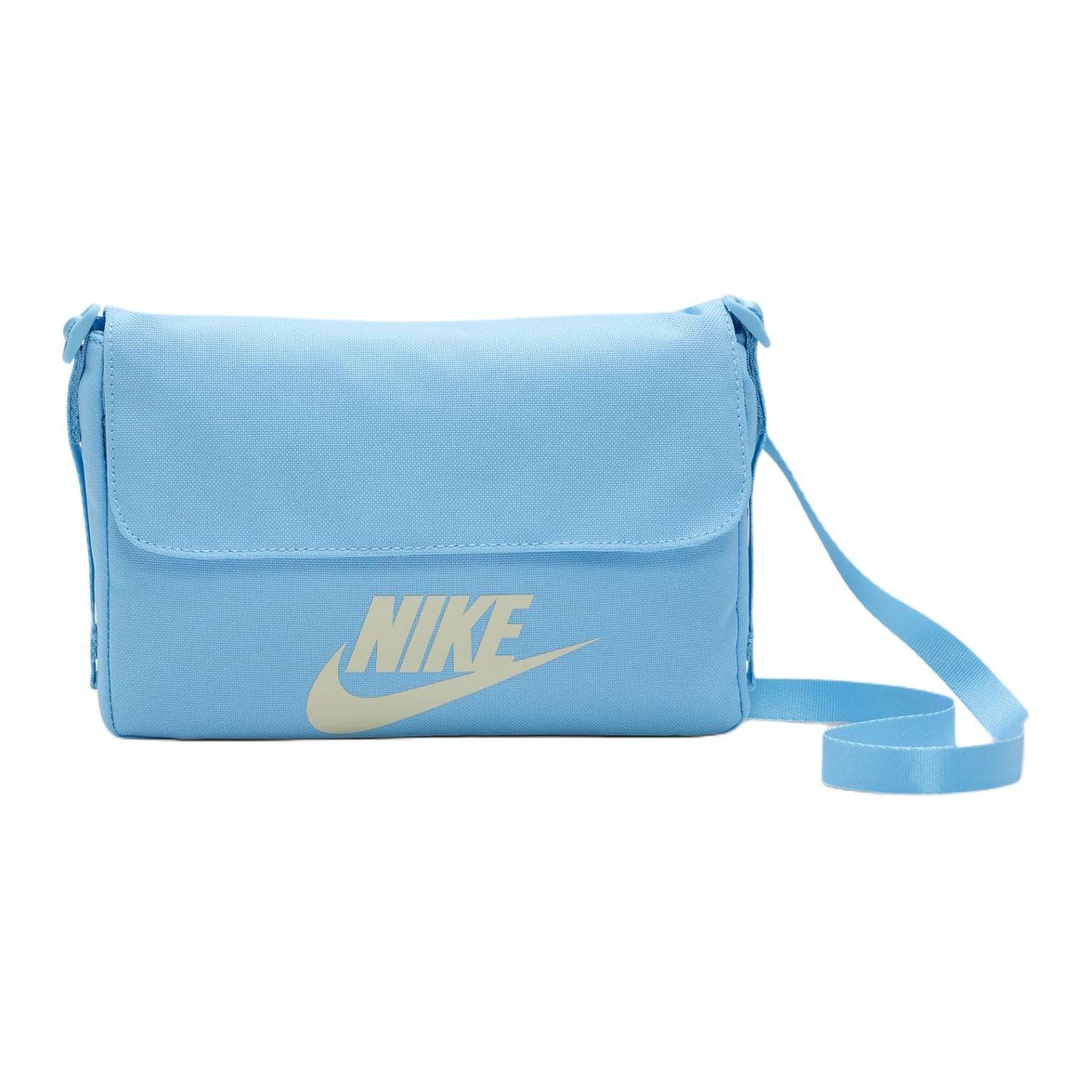 

Nike Sportswear Simple Logo Print Polyester Messenger Bag Women bags Water-Bottle-Blue Coconut-Milk CW9300-407 Water Bottle Blue & Coconut Milk