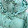 Women Down Jacket with Removable Hood Warm Autumn Winter Outwear Simple Solid Color Casual Over Size Coat