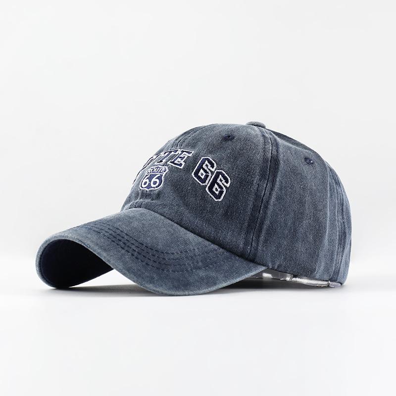 Popular Old Baseball Cap Washed Denim Cloth Hat Edged Sun Hat Men's and Women's New Embroidered Baseball Cap
