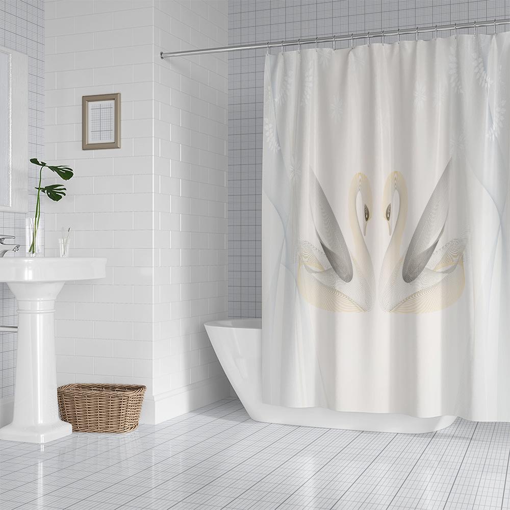 JINRUN Bathroom Thickened Waterproof Curtain Mildew Proof Shower Curtain Shower Partition Curtain Shower Curtain Bathroom Curtain Free Perforation