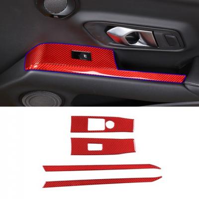 Rote Carbonfaser Fensterheber-Panel Verkleidung für Toyota Supra 19-22