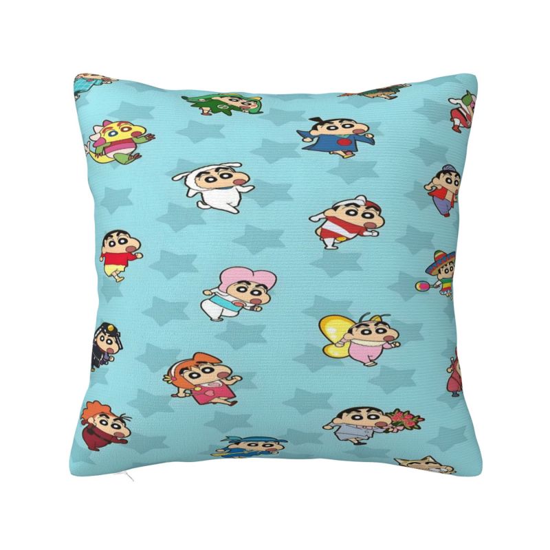 Custom Crayons Shins Chans Cartoon Pillow Case 40x40cm Anime Manga Luxury Cushion Cover Square Pillowcase