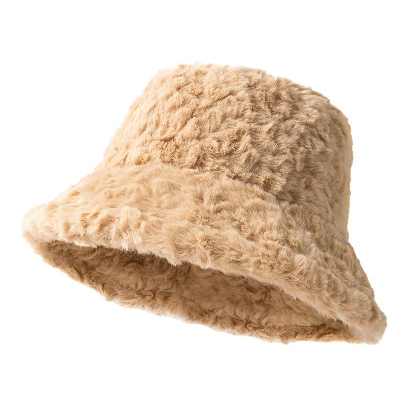 Chapeau à grande tête pour femme, chapeau coréen chaud d'hiver, bol en velours en peluche, automne-hiver