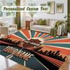 Crystal Velvet Square Rug Custom NameHarley-Davidson Pattern Non Slip Home Floor Decor Rug