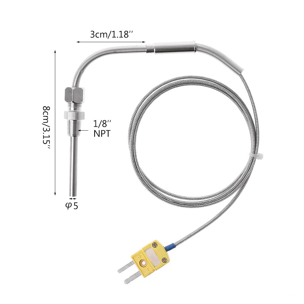 Abgastemperatur-Thermoelement mit freiliegender Spitze & K-Typ-Stecker, 1 Meter Länge, 0-1250 ℃, Langlebig