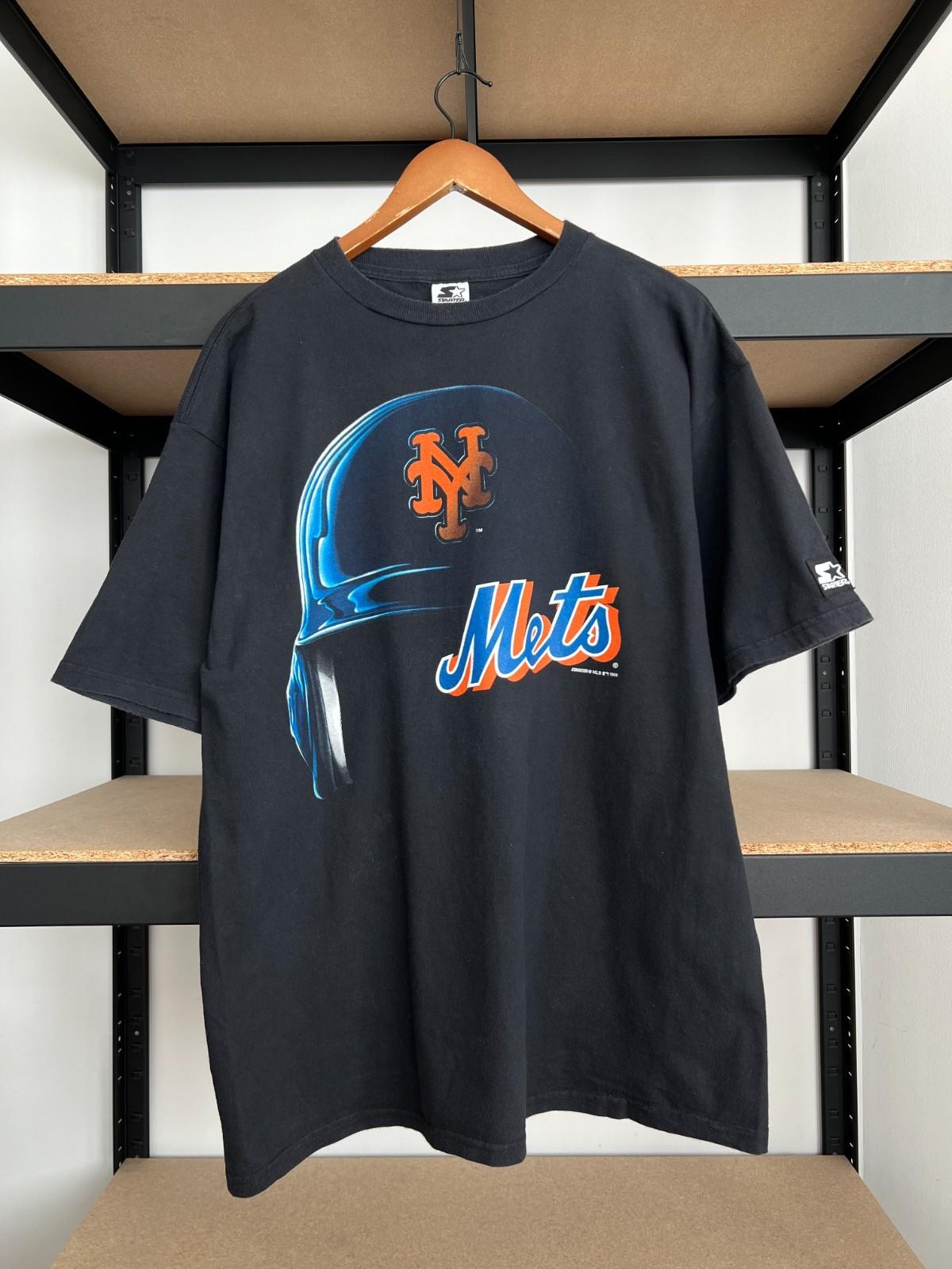 Vintage 1998 New York Mets MLB Baseball Starter Black T-shirt Sz L L
