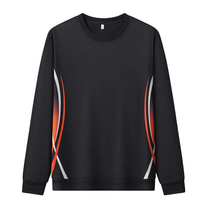 Pánská gradientní ležérní sportovní trendová všestranná a pohledná mikina s kulatým výstřihem s dlouhým rukávem