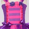 Kids Cheshire Cat Tulle Puff Dress, Alice in Wonderland Cute Cat Princess Cosplay Outfit