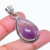 Natural Sage Amethyst Gemstone 925 Sterling Silver Jewelry Pendant 1.65" AP-15219