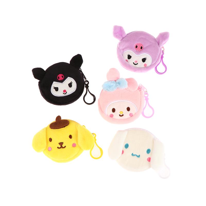 Cute Plush Money Change Pouch Cartoon Cinnamoroll Kuromi Coin Purse Small Wallet Key Bags For Girls Kids Gift