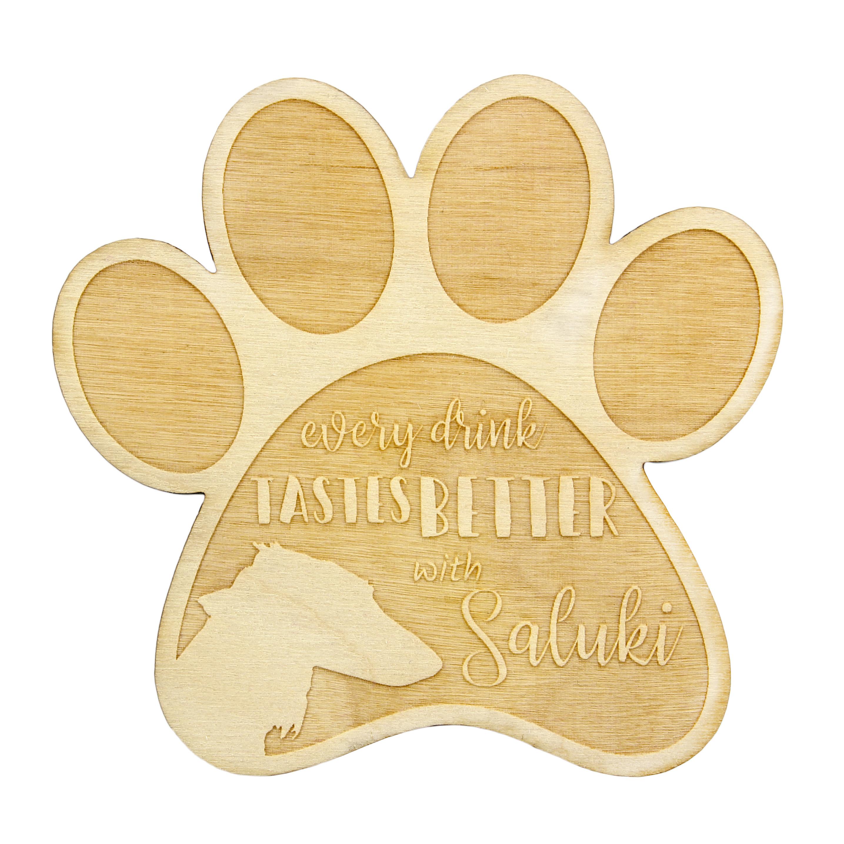 

Saluki, Persian Greyhound, Arabian hound, Gazelle hound - Mug coaster, engraved coaster with dog, gift for dog lover by Art-Dog brand