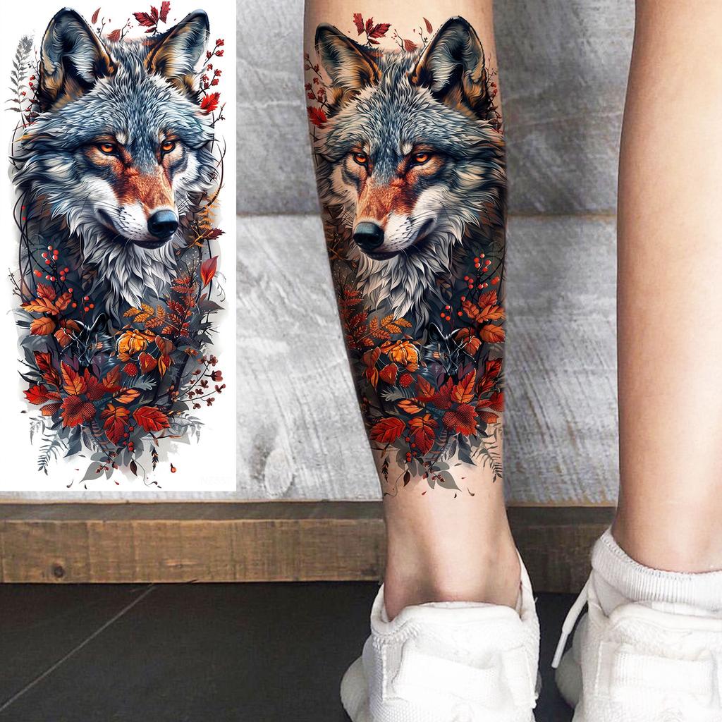 1 Blatt Kreative Malerei Drache Löwe Temporäre Tattoos für Männer Frauen Erwachsene Körperkunst Wasserdichte Realistische Fake Tattoo Aufkleber