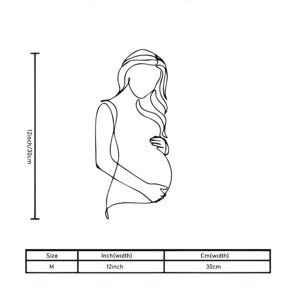 

Metal Wall Art Pregnant Woman Silhouette Minimalist Line Decor Nursery Living Room Gift Mother Day Baby Shower різнокольоровий