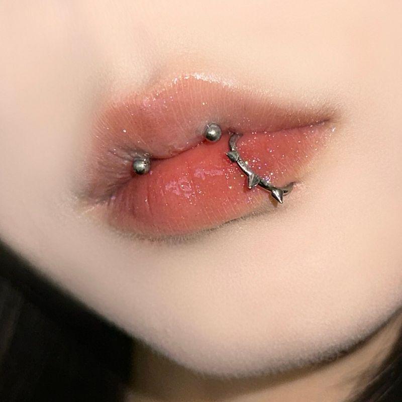 Raccon Raccoon Spiked Seamless Ring Lip Ring Titanium Steel Buckle Ear Bone Stud Fashion Sexy Ins Piercing Jewelry Rod Thickness 1.2mm Ring 8mm