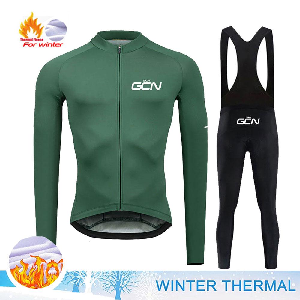 Winter Cycling Clothing 2026 Men's Long Sleeves Cycling Jersey Set Winter Thermal Fleece Road Bike Cycling Clothing
