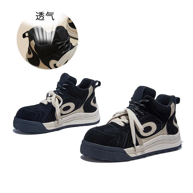 

Retro high-top German training shoes women s spring new soft little white soles are not tired women s shoes casual sports shoes 35 чёрный