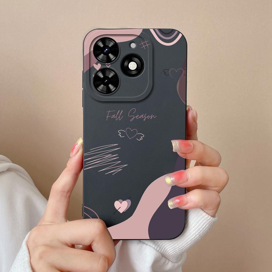 For Tecno Spark Go 2024 Case Simple Heart Soft Liquid Silicone Camera Protection Back Cover For Tecno SparkGo Funda Phone Shell