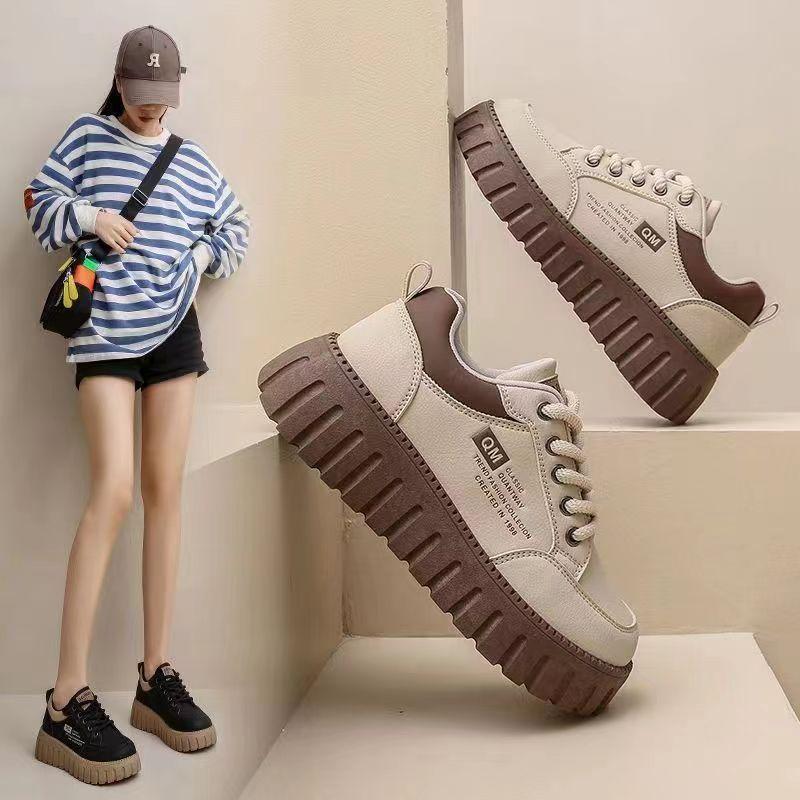 Thick-soled dopamine women's spring and autumn 2025 new versatile super fire explosion autumn wear-resistant casual fashion sports shoes