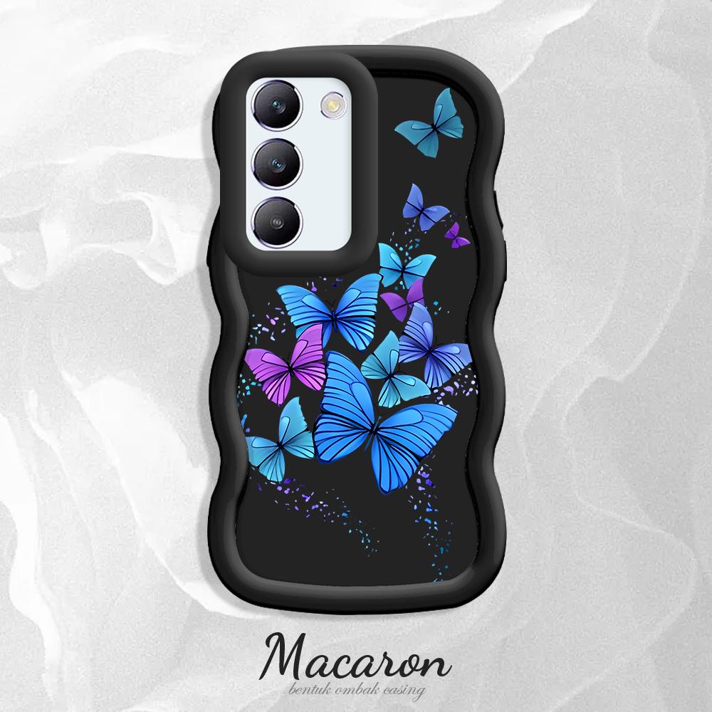 Custodia per telefono in silicone morbido con motivo dipinto Big Wave Edge Macaron, custodia protettiva antiurto in gomma per OnePlus Vivo Motorola Moto