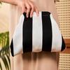 Yogodlns Sommer-Strand-Clutch für Damen, gewebte Häkel-Handtaschen, Geldbörsen, Strick-Knödel-Clutch, gerüschte Wolken, lässige Colorblock-Tasche