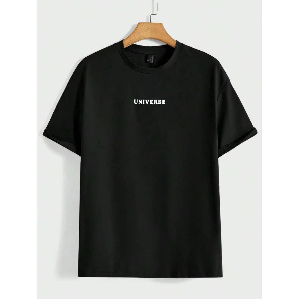 Acredite em Si Mesmo Universo Engraçado Gráfico Camisetas Masculinas Algodão Casual Manga Curta Moda Respirável Solta Oversized Camiseta