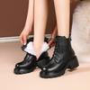 Fashion AIYUQI Women Winter Boots High-heel 2025 New Genuine Leather Short Boots Women British Style Wool Warm Women Ankle Boots